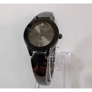 Anne Klein AK/1917 Women's Silver-Tone Watch – Black Dial, Quartz Movemen